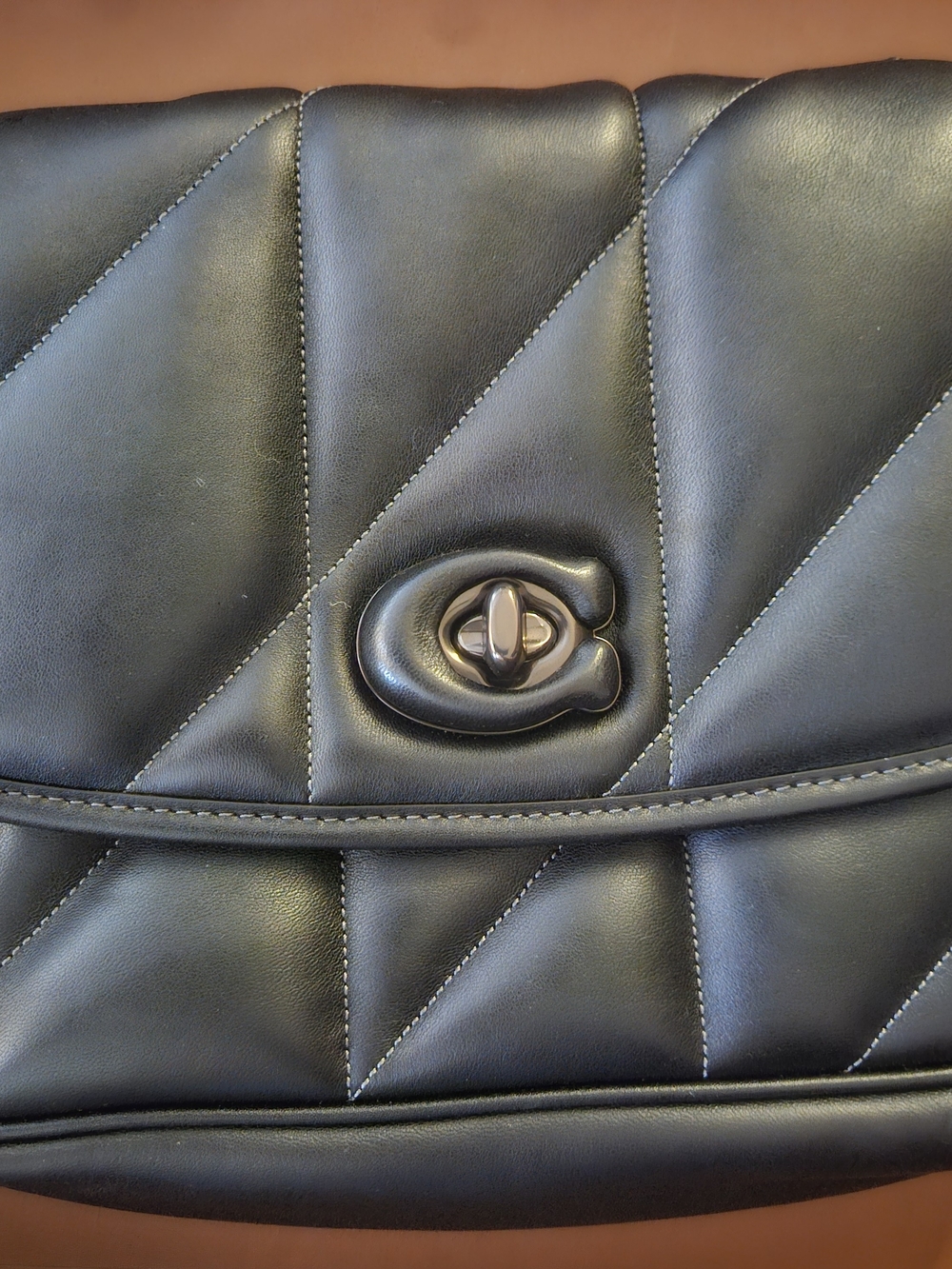 Coach PILLOW Madison Quilted Black Leather Shoulder Bag